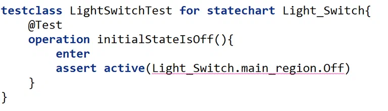 Testclass with test for an initial state