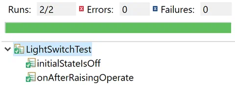 Another test execution and feedback if it fails or passes