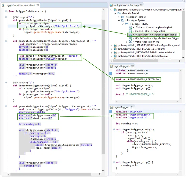 EA-Bridge code generator snippet in Xtend