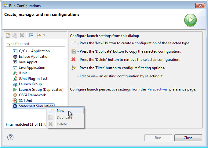 The "Run Configurations" dialog