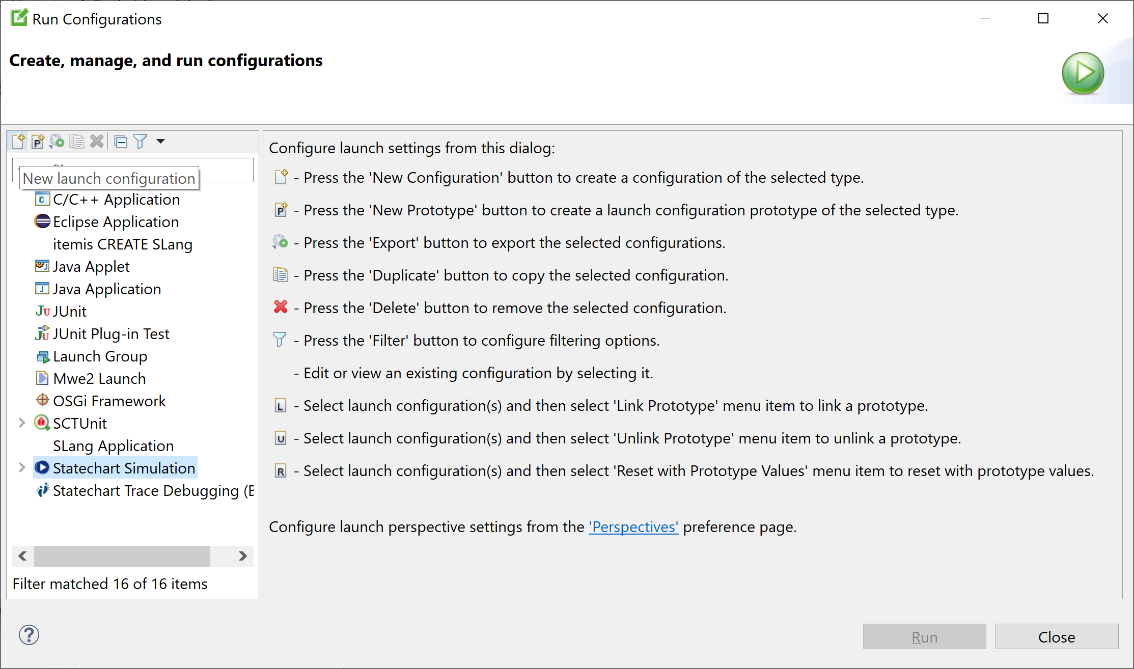 The "Run Configurations" dialog