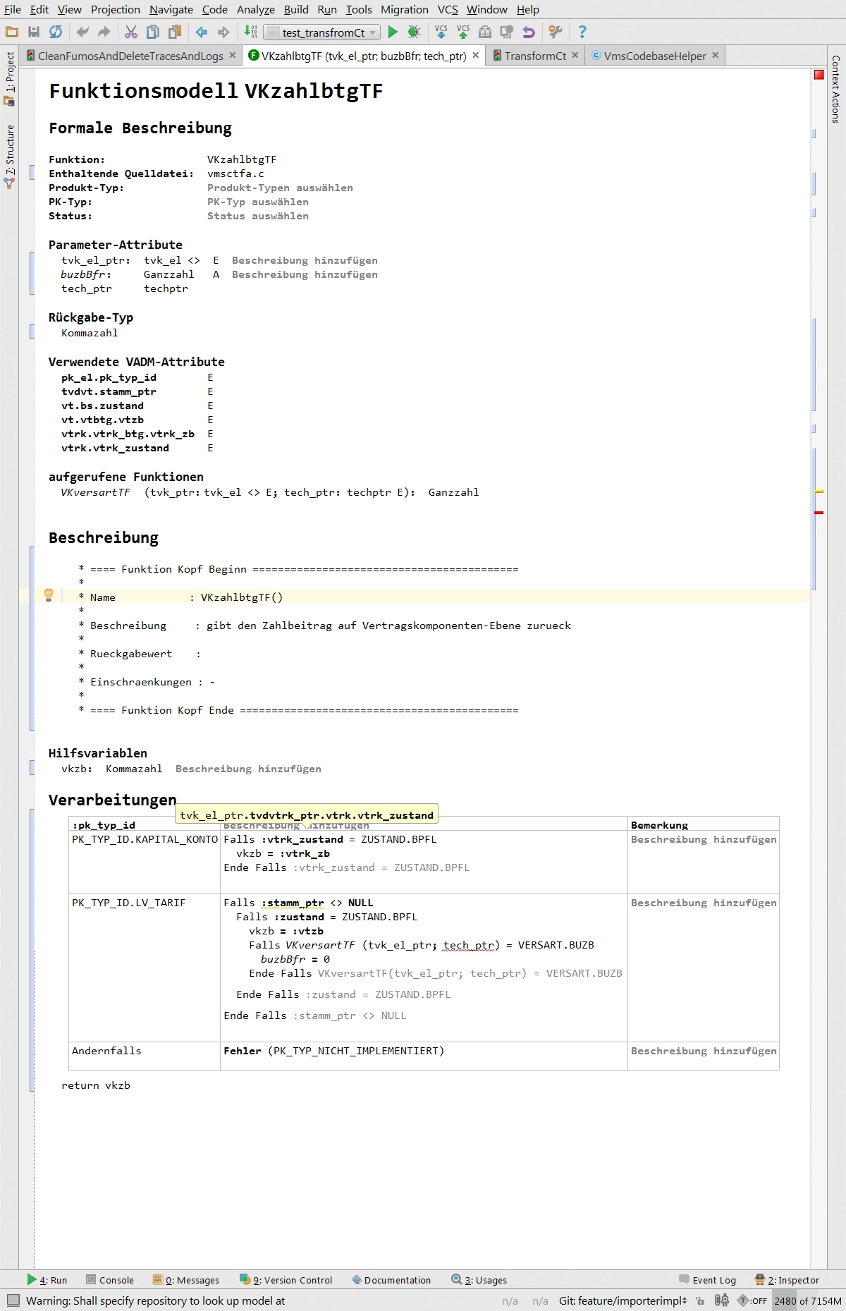 Function model in the MPS editor