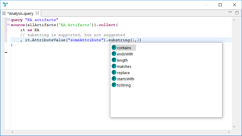 String proposals in query language