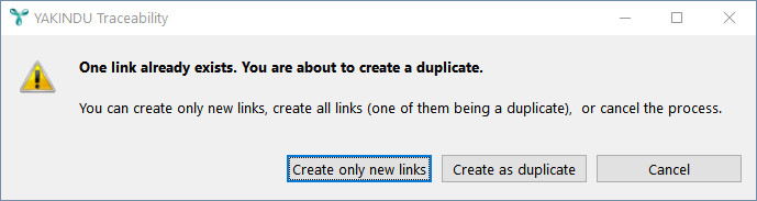 Warning duplicate links