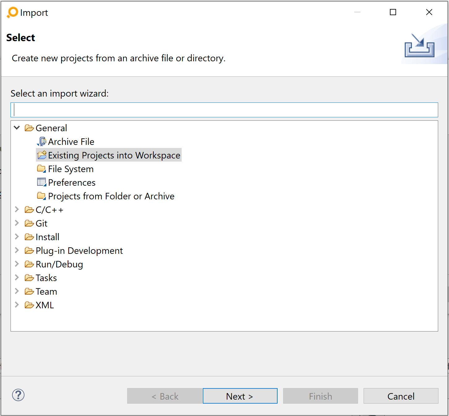 Importing an existing configuration