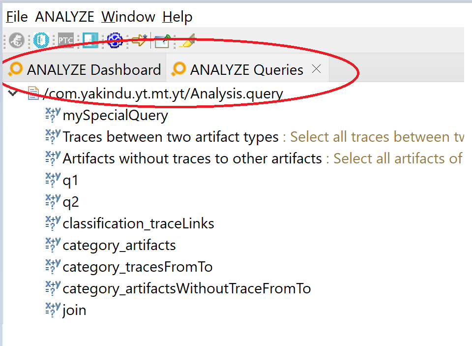 The "ANALYZE Dashboard" and "ANALYZE Queries" view tabs