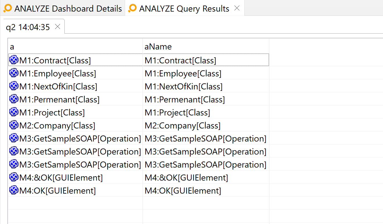 Inspecting query results