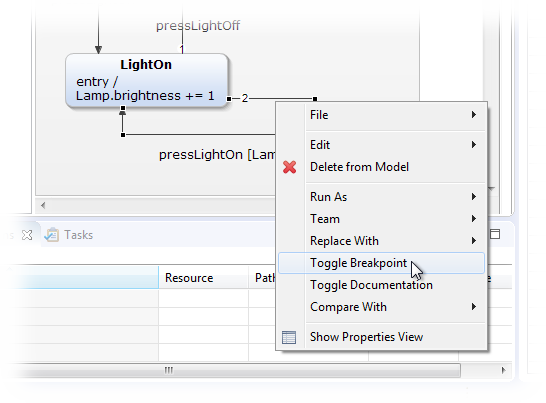 Setting a breakpoint