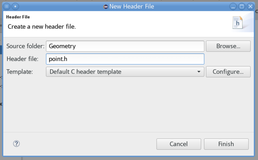Selecting a header filename