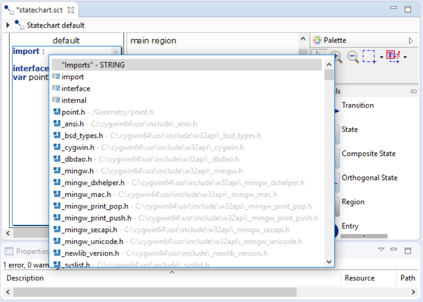 Selecting a namespace to import