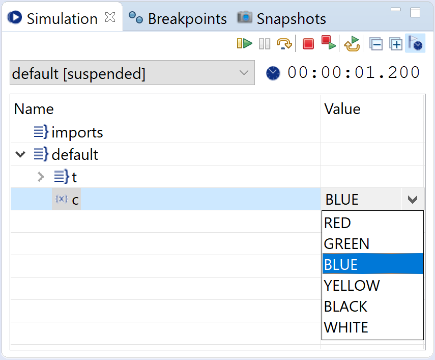 Using content assist to select an enumeration value [2]