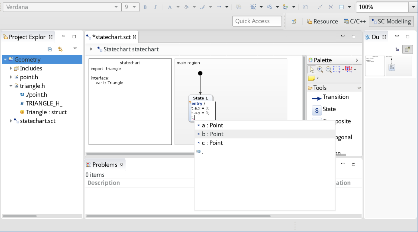 Content assist in data structure traversal