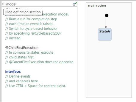 Collapsing the pinned definition section