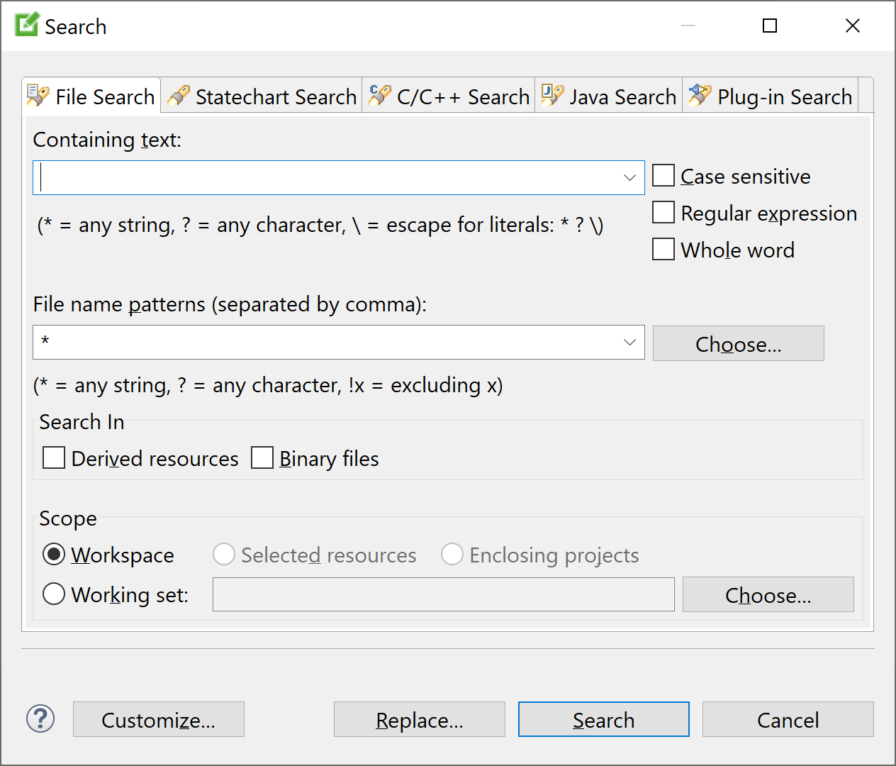 Search Dialog