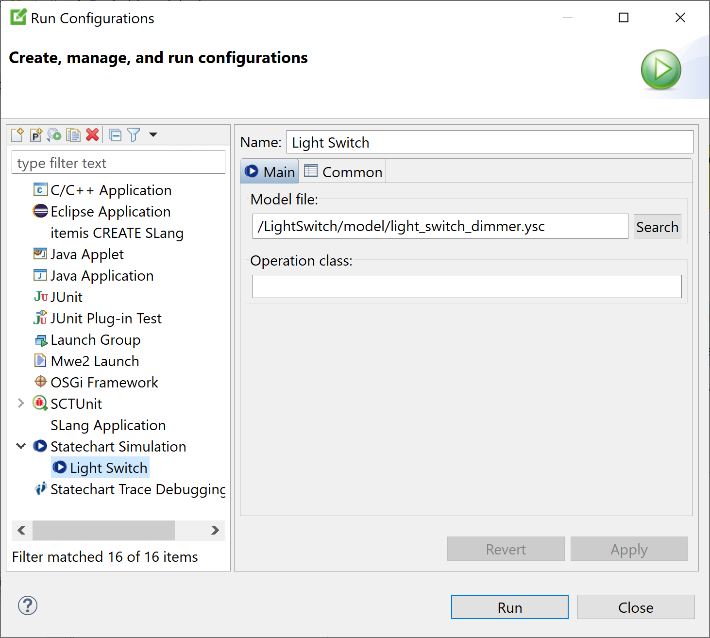 The "Run Configurations" dialog