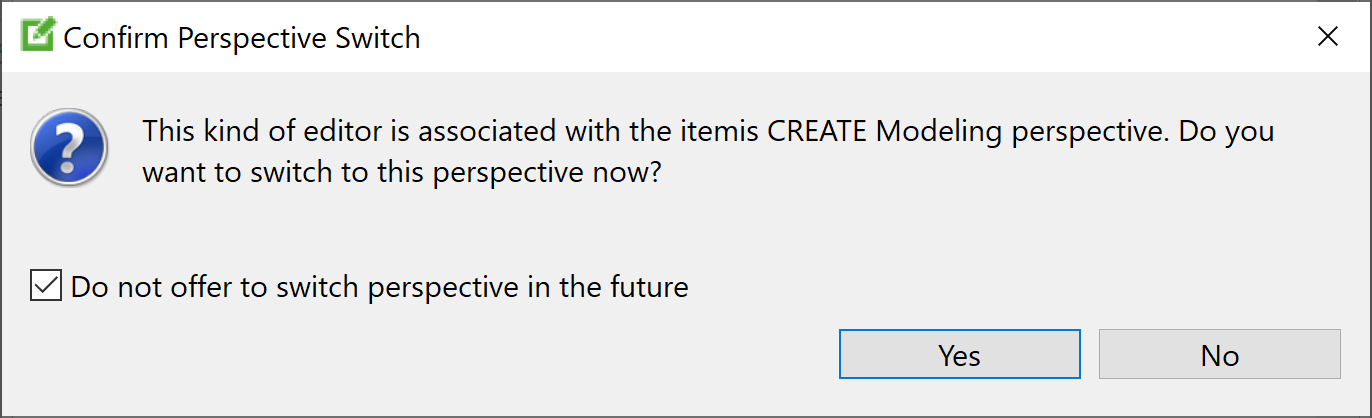 Dialog "Confirm Perspective Switch"