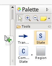 Dragging a new state from the palette to the editing area