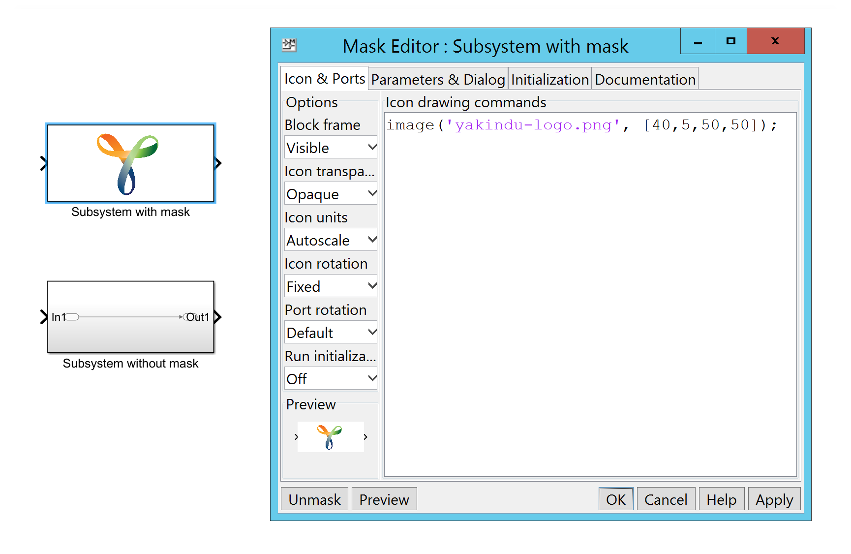 Mask Editor showing display script