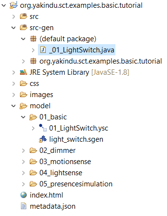 Generated Java source code