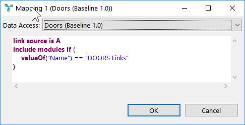 DOORS link module filter