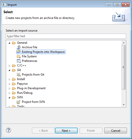 Importing an existing configuration
