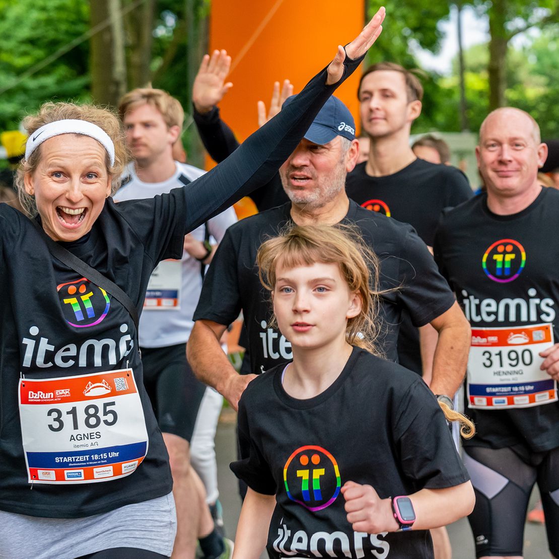 Schnappschuss bei einem Firmenlauf.