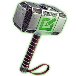 Ein schwerer Hammer mit dem Logo von itemis CREATE.