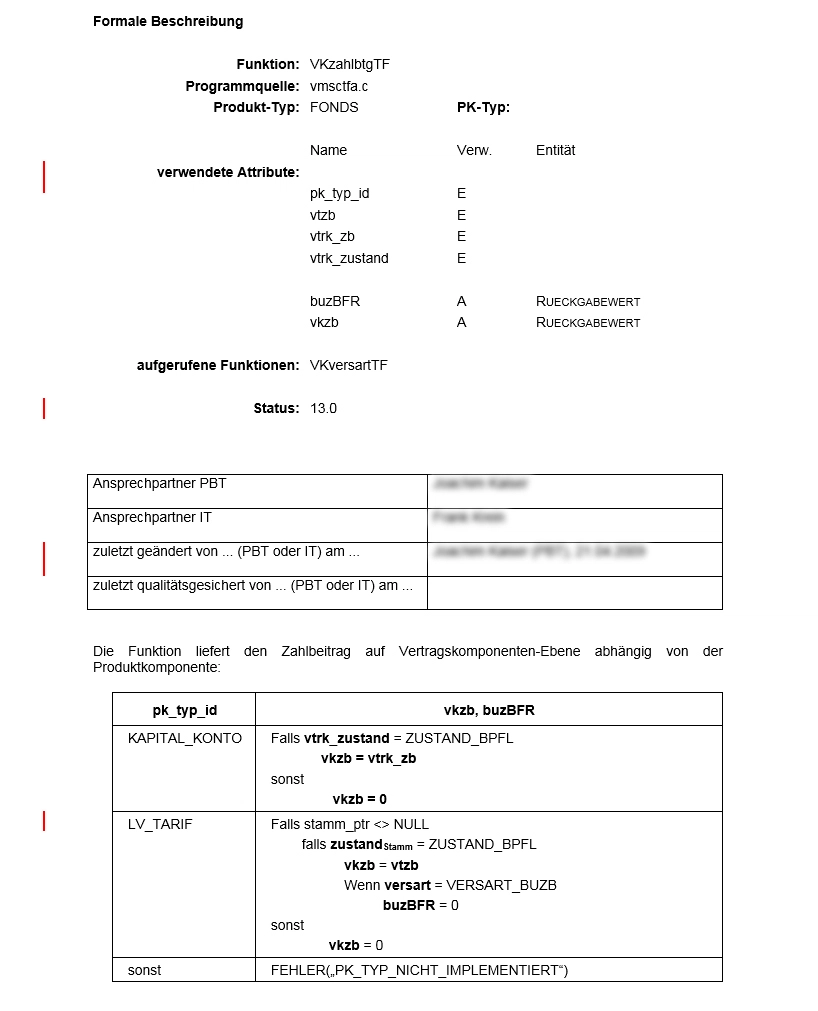 Funktionslogik in einem Microsoft Word-Dokument